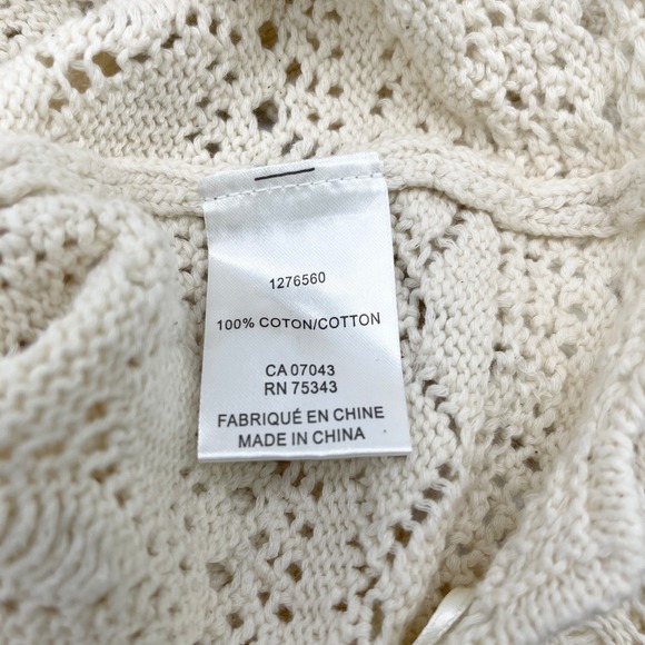 House Of Harlow Womens Set L Crochet Knit Ivory Wide Leg Boho Resort Coastal - Picture 7 of 10